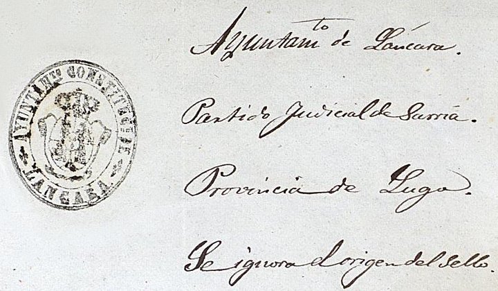 Sello de 1876 del Ayuntamiento de Lncara